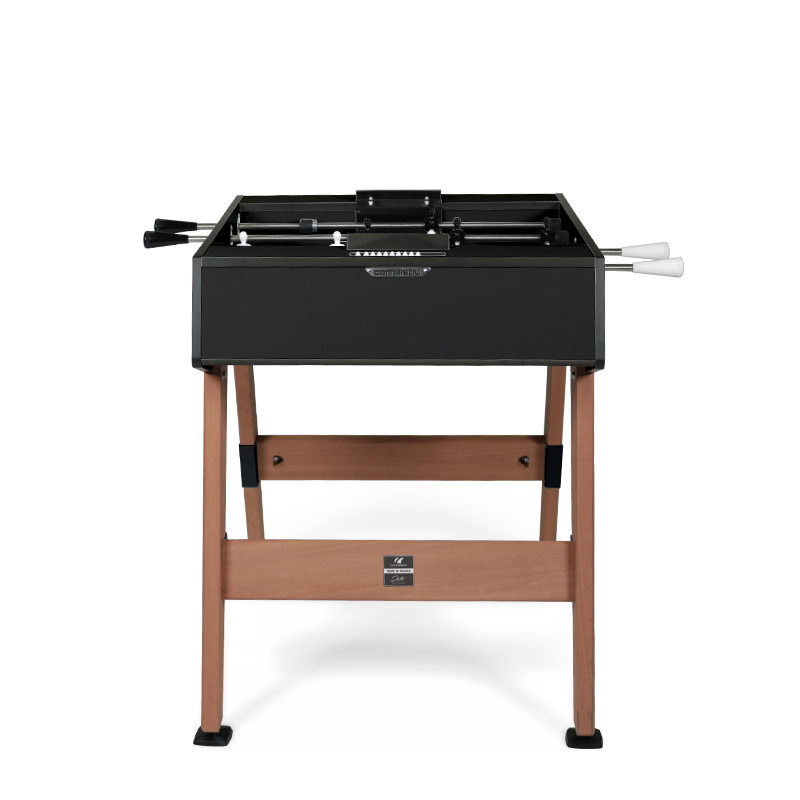 Tischfußball Origin Duo Outdoor Schwarz mit Laminatkasten und Holzfüßen