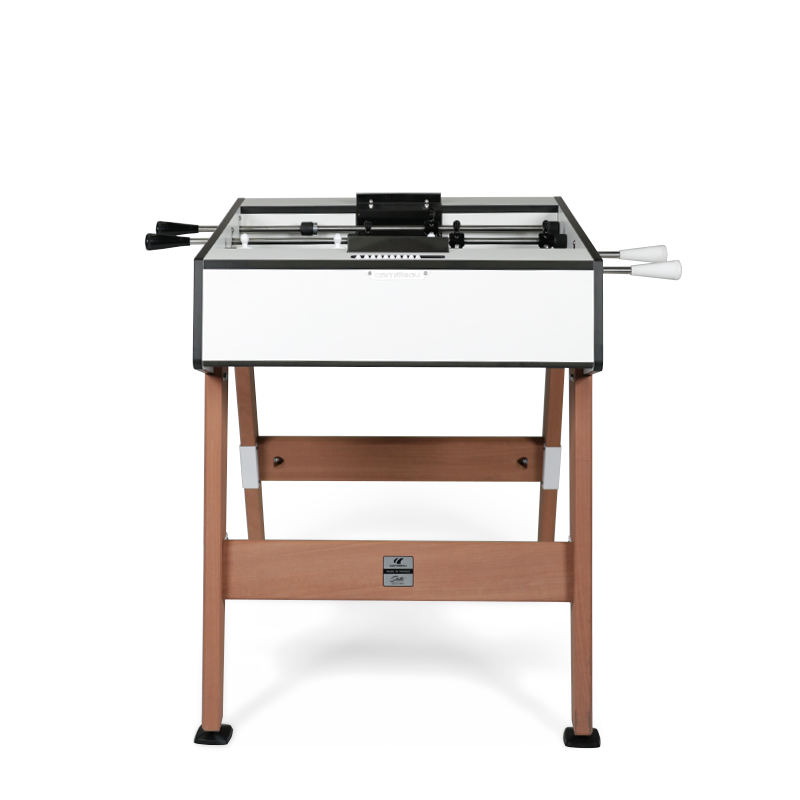 Calciobalilla Origin Duo Outdoor bianco con scocca in laminato e gambe in legno