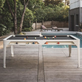 Mesa de billar Hyphen Marco blanco / Paño gris oscuro