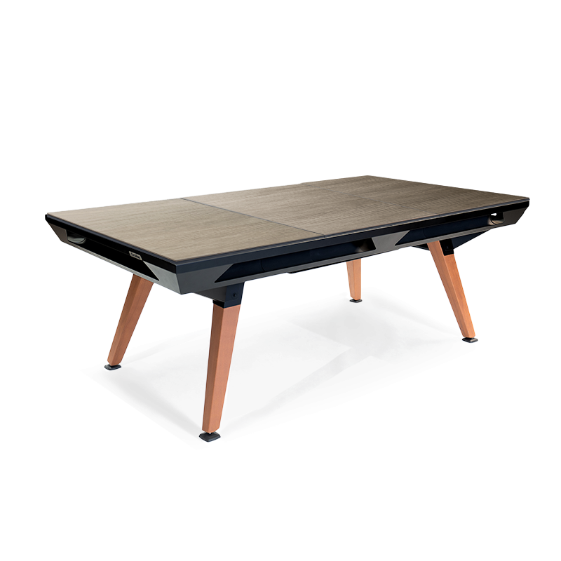 Billard Origin Outdoor Noir avec un plateau en bois amovible